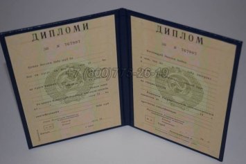 Диплом о Высшем Образовании Таджикской ССР в Брянске
